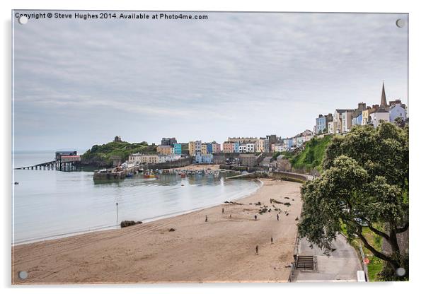 Tenby from the Promenade Acrylic by Steve Hughes