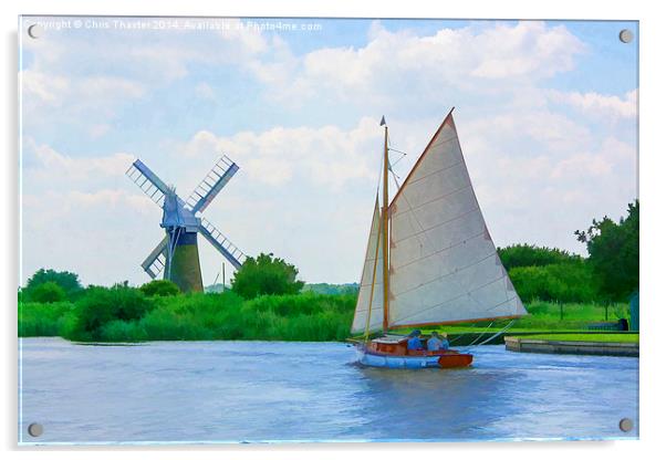 Sailing the Norfolk Broads Acrylic by Chris Thaxter