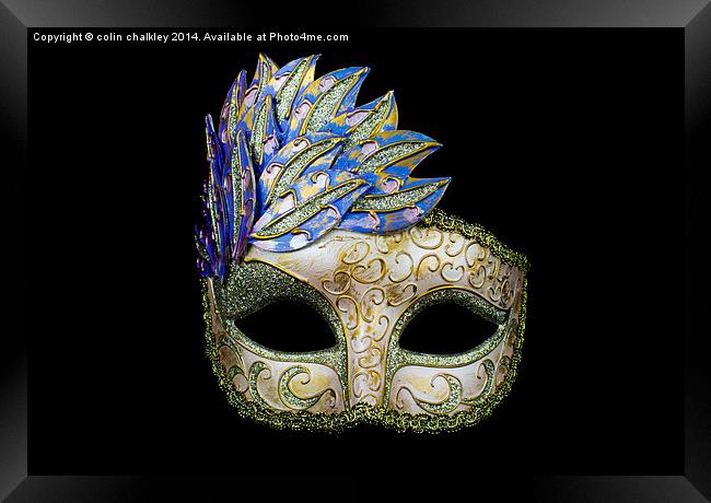 Colourful Venitian Mask Framed Print by colin chalkley