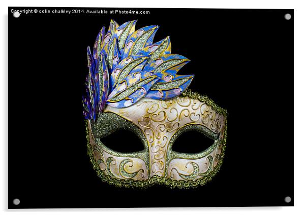 Colourful Venitian Mask Acrylic by colin chalkley