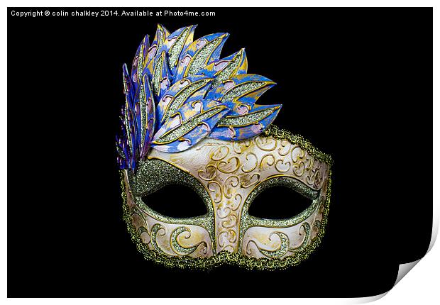 Colourful Venitian Mask Print by colin chalkley