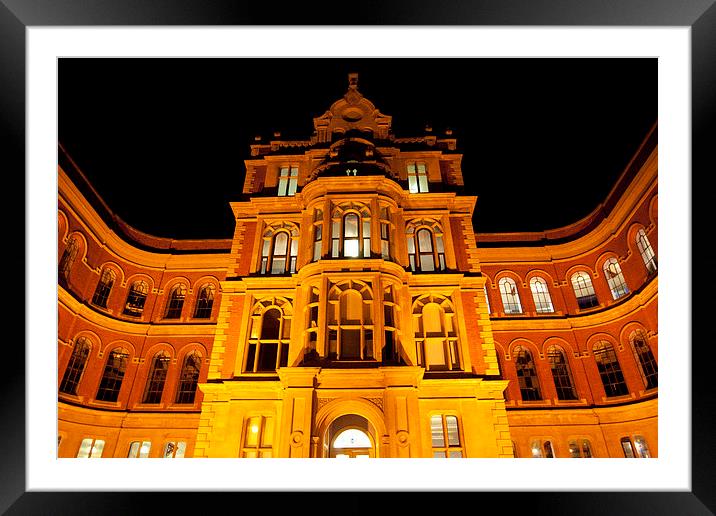 The Adams Building at Night Framed Mounted Print by Stephanie Webb