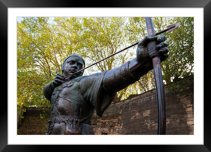 Robin Hood Statue, Nottingham Framed Mounted Print by Stephanie Webb