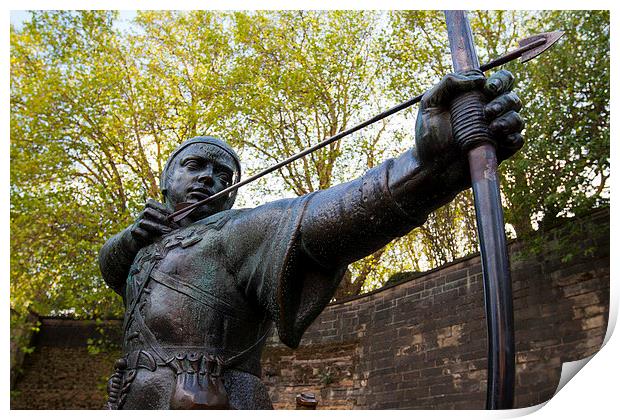 Robin Hood Statue, Nottingham Print by Stephanie Webb