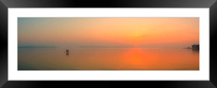 Tranquil sunset. Framed Mounted Print by paul cobb