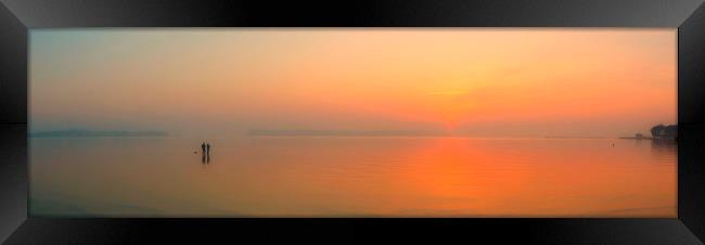Tranquil sunset. Framed Print by paul cobb