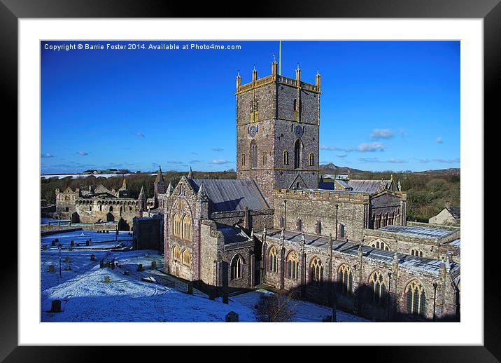 St Davids Cathedral & Palace Framed Mounted Print by Barrie Foster