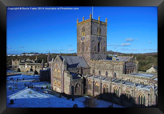 St Davids Cathedral & Palace Framed Print by Barrie Foster