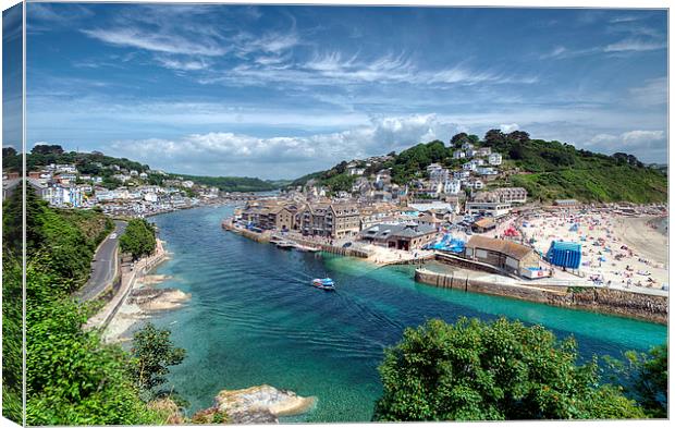 The River Looe and Town beach. Canvas Print by Rosie Spooner