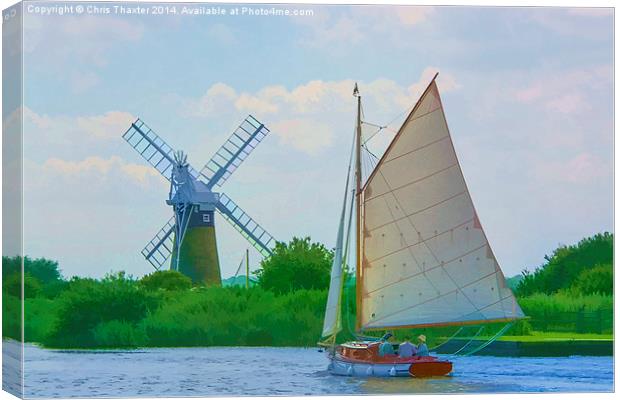 Sailing the Norfolk Broads 2 Canvas Print by Chris Thaxter