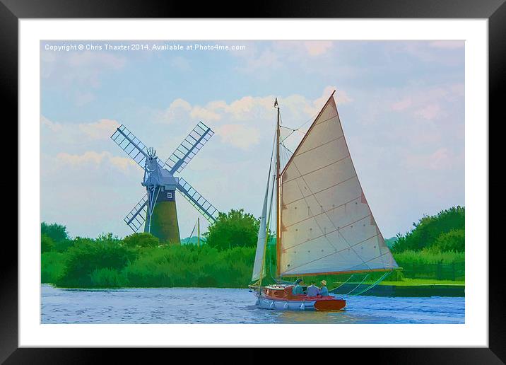Sailing the Norfolk Broads 2 Framed Mounted Print by Chris Thaxter