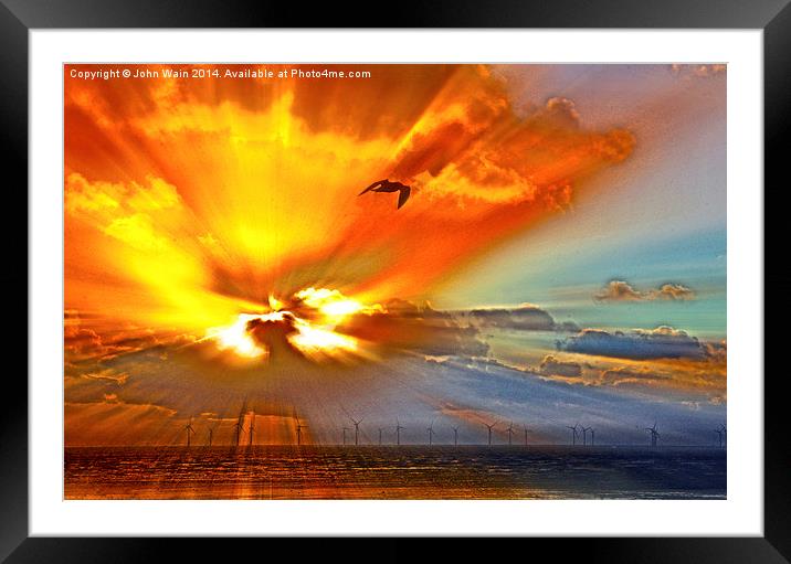 Explosion in the cloud Framed Mounted Print by John Wain