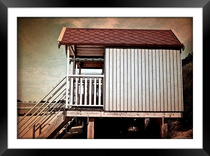 Red roof beach hut Framed Mounted Print by Sally Lloyd