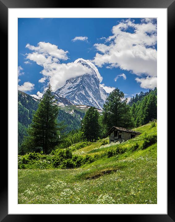 Matterhorn Hut Framed Mounted Print by Laura Kenny