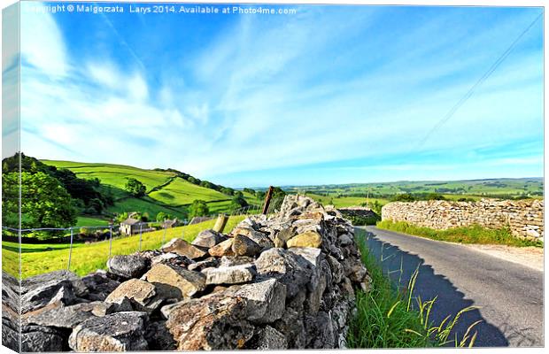 Yorskshire Dales on a beautiful sunny day Canvas Print by Malgorzata Larys