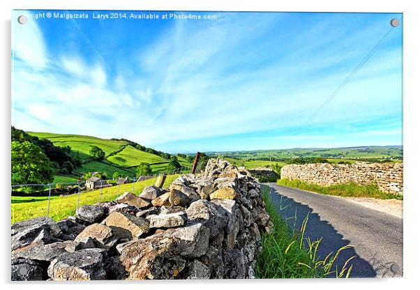 Yorskshire Dales on a beautiful sunny day Acrylic by Malgorzata Larys