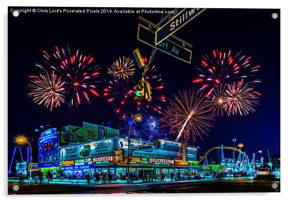 Saturday Night At Coney Island Acrylic by Chris Lord