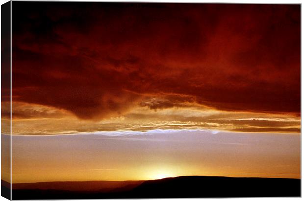 Underneath Stormclouds: Sunset at Fish River Canyo Canvas Print by Carole-Anne Fooks