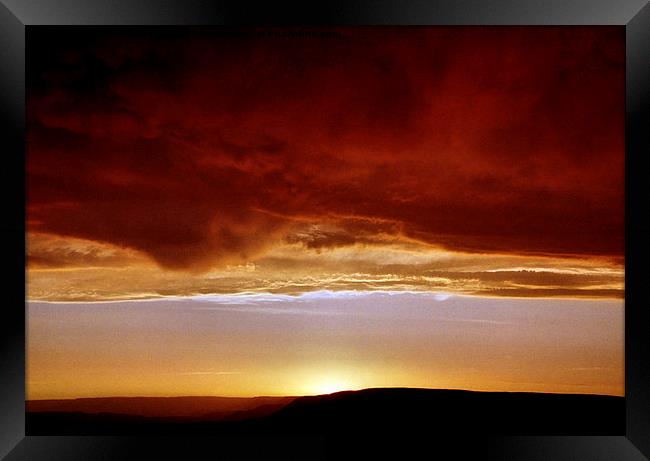 Underneath Stormclouds: Sunset at Fish River Canyo Framed Print by Carole-Anne Fooks
