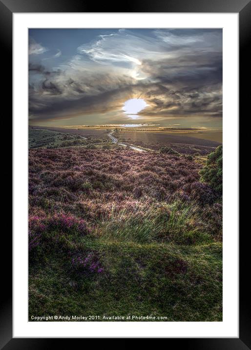 Sunset over Exmoor Framed Mounted Print by Andy Morley