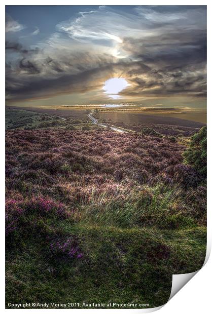 Sunset over Exmoor Print by Andy Morley