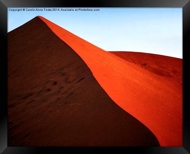 Sculptural Dune, Namib Desert, Namibia Framed Print by Carole-Anne Fooks