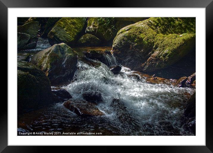 The river Lyn flowing through Lynmouth Gorge Framed Mounted Print by Andy Morley