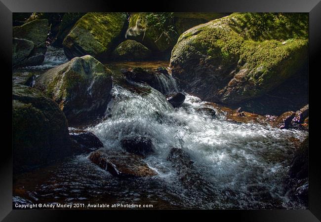 The river Lyn flowing through Lynmouth Gorge Framed Print by Andy Morley