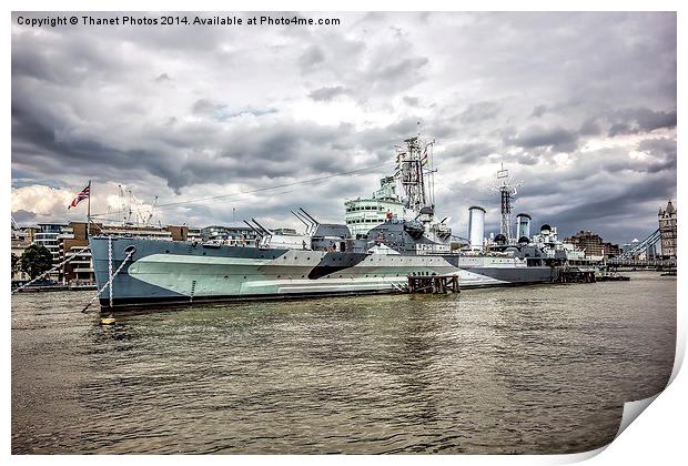 HMS Belfast Print by Thanet Photos
