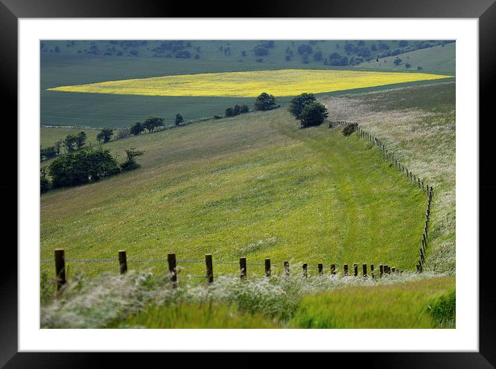 The Angles and colours of the Ditchling South Down Framed Mounted Print by James Bennett (MBK W