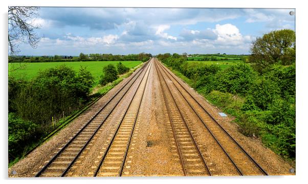 The Train Line Acrylic by Steven Garratt