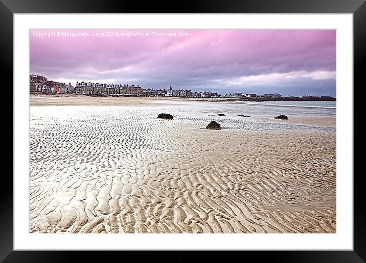 The beach at North Berwick, East Lothian, Scotland Framed Mounted Print by Malgorzata Larys
