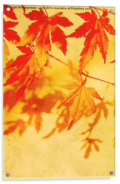 Old, autumnal dreamy, brown background  Acrylic by Malgorzata Larys