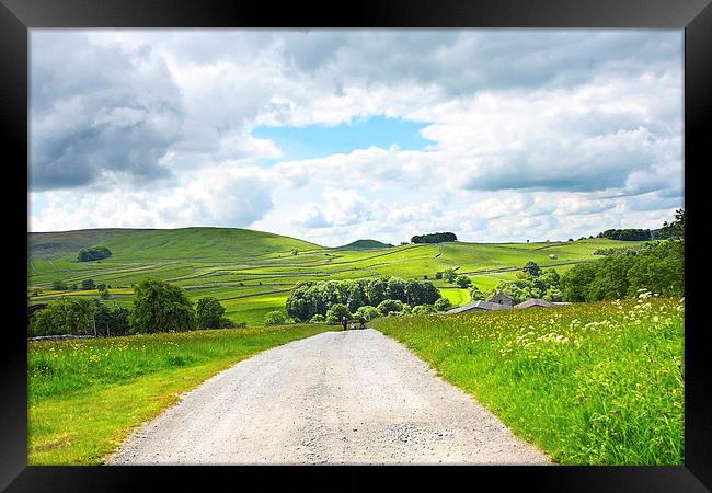 Beautiful landscape with rural road and hills Framed Print by Malgorzata Larys