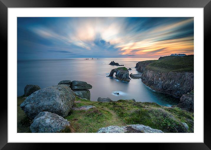 Lands End in Cornwall Framed Mounted Print by Helen Hotson