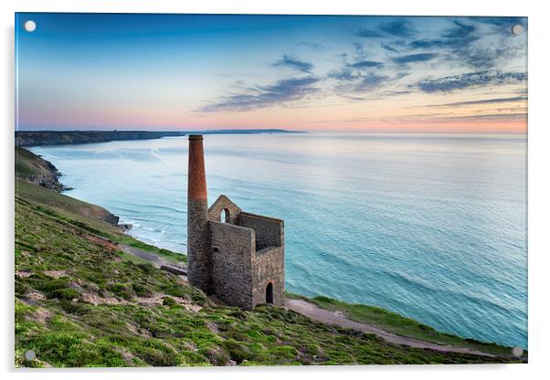 Wheal Coates on the Cornish Coast Acrylic by Helen Hotson