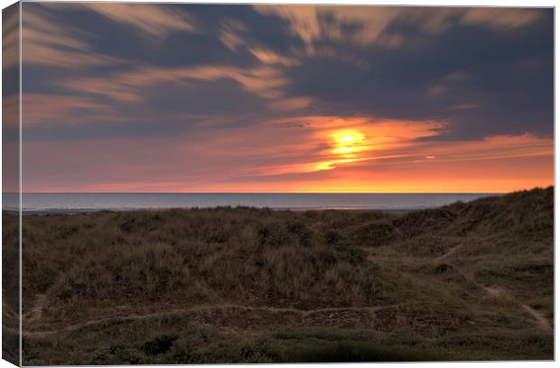 Ainsdale Sunset Canvas Print by Roger Green