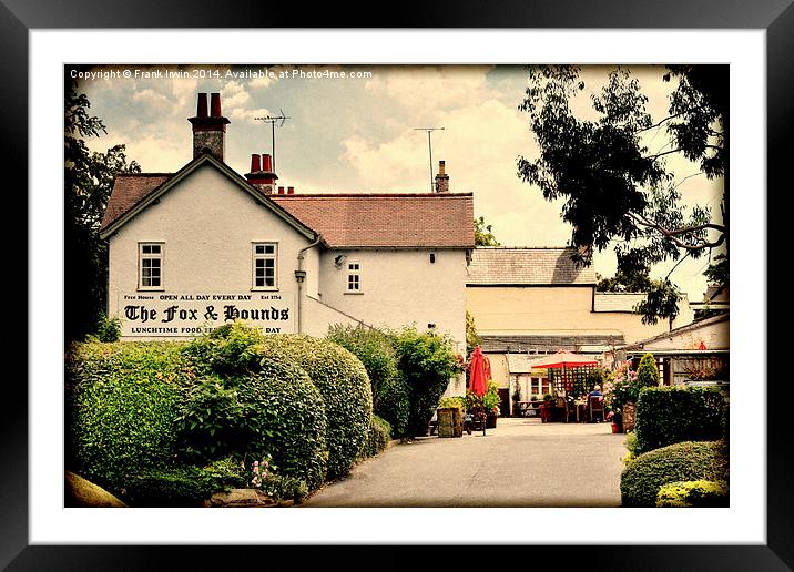 The Fox & Hounds, Barnston – Grunged effect Framed Mounted Print by Frank Irwin