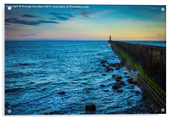 Tynemouth Pier & Lighthouse Acrylic by George Davidson
