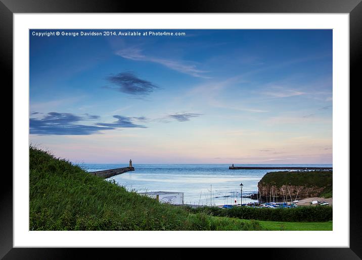 Tynemouth Piers Framed Mounted Print by George Davidson