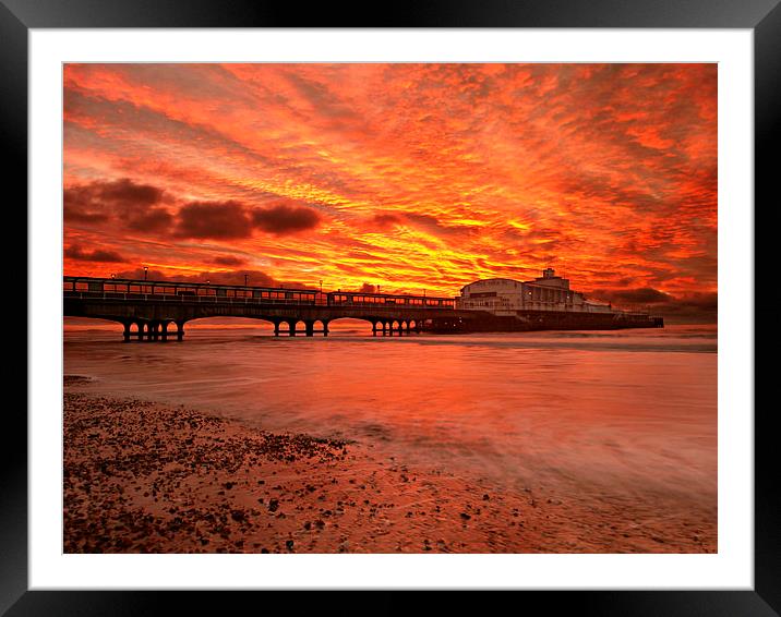 Under the burning sky. Framed Mounted Print by paul cobb