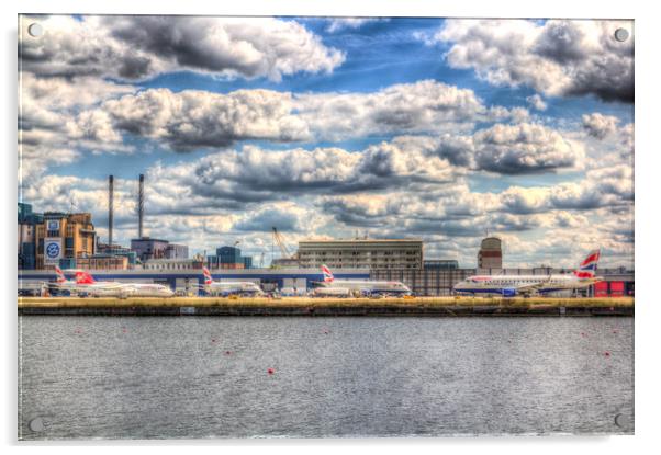 London City Airport Acrylic by David Pyatt