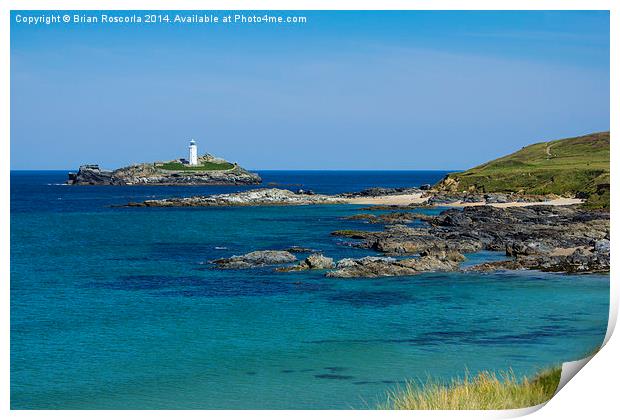 Godrevy Lighthouse Print by Brian Roscorla