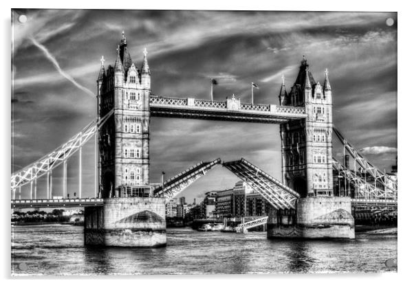Tower Bridge London opening Acrylic by David Pyatt