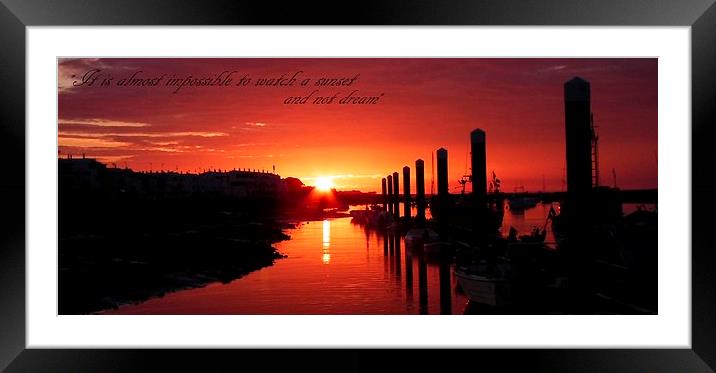 Portuguese Sunset Framed Mounted Print by michelle whitebrook