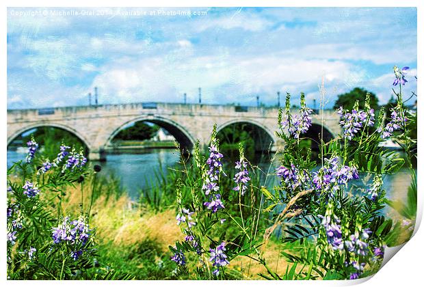 Chertsey Bridge Print by Michelle Orai
