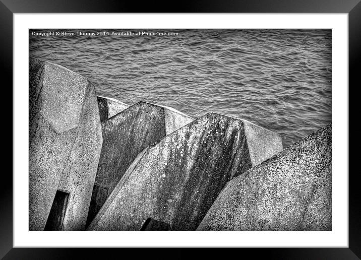 Sea Defence Framed Mounted Print by Steve Thomas