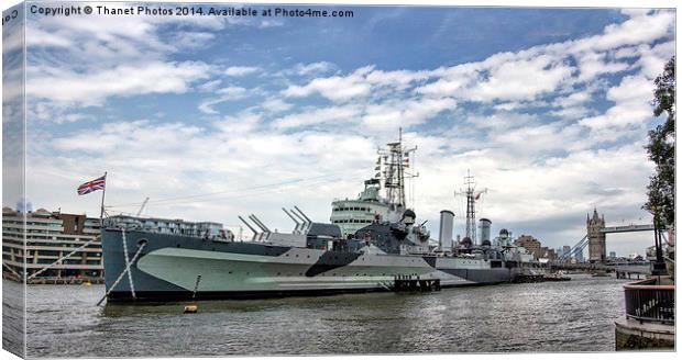 HMS Belfast Canvas Print by Thanet Photos