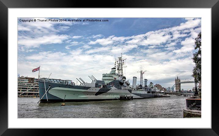 HMS Belfast Framed Mounted Print by Thanet Photos