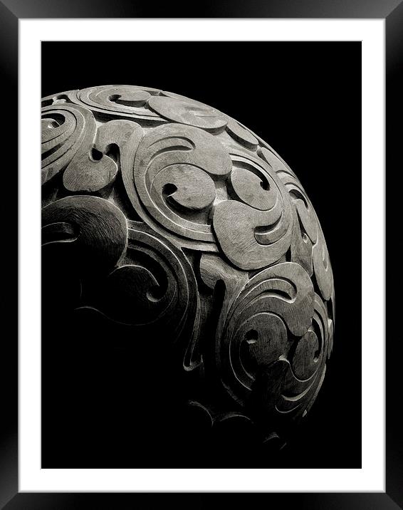 world carved in stone Framed Mounted Print by Heather Newton